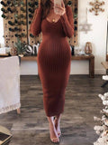 Beaumama robes pulls moulante grossesse rugueux  v-cou manches longues femme enceinte