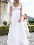 Beaumama robe de mariée grossesse longue fluide dentelle col carré manches courtes élégant soirée enceinte