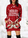 Beaumama robe pull grossesse noël élan poches capuche oversize femme enceinte