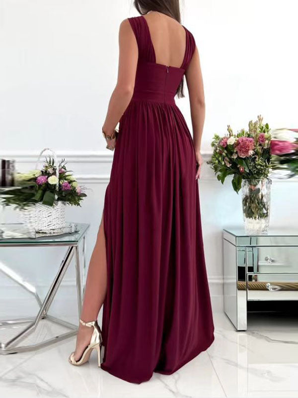 Beaumama robes longue grossese soirée fendu le côté licou femme enceinte