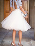 Beaumama jupe mi-longue tutu en tulle taille haute grande taille mode femme blanche