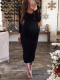 Beaumama robes pulls moulante grossesse rugueux  v-cou manches longues femme enceinte