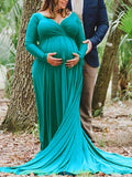 Beaumama robe longue de grossesse fluide col bateau shooting photo enceinte