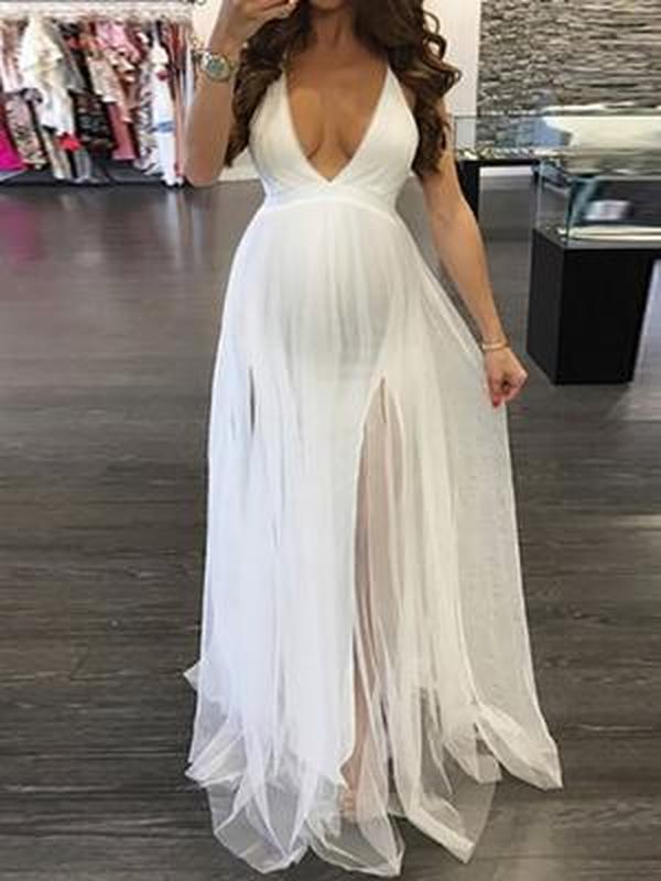Beaumama robe longue grossesse fendu le côté grenadine shooting photo