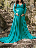 Beaumama robe longue de grossesse fluide col bateau shooting photo enceinte