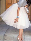 Beaumama jupe mi-longue tutu en tulle taille haute grande taille mode femme blanche