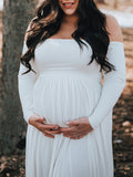Beaumama robes photo longue grossesse hors de l'épaule baby shower femme enceinte