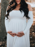 Beaumama robes photo longue grossesse hors de l'épaule baby shower femme enceinte