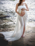Beaumama Robes de séance photo longue grossesse Bustier baby show femme enceinte