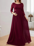 Beaumama robes longue grossesse élégant soirée dentelle fluide femme enceinte