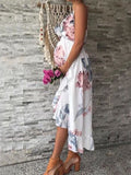 Beaumama mi-longue robe grossesse imprimé fleurie volantées swallowtail enceinte