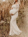 Beaumama robes photo longue grossesse élégant enceinte shooting baby shower dentelle sirene queue moulante femme enceinte