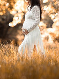 Beaumama robes de séance photo grossesse Élégant broderie anglaise plissé femme enceinte