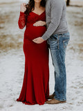 Beaumama robes photo longue grossesse élégant baby shower dentelle sirene moulante femme enceinte