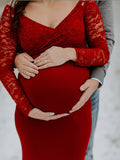 Beaumama robes photo longue grossesse élégant baby shower dentelle sirene moulante femme enceinte