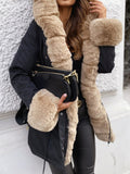 Beaumama parkas grossesse élégant casual col fausse fourrure poilu coulisse manteau d'hiver femme enceinte