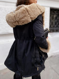 Beaumama parkas grossesse élégant casual col fausse fourrure poilu coulisse manteau d'hiver femme enceinte