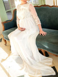 Beaumama robes photo longue grossesse élégant enceinte shooting dentelle fleurie queue femme enceinte