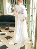 Beaumama robes photo longue grossesse élégant enceinte shooting dentelle fleurie queue femme enceinte