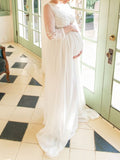 Beaumama robes photo longue grossesse élégant enceinte shooting dentelle fleurie queue femme enceinte