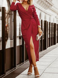 Beaumama robes longue grossesse élégant soirée fendu le côté nœud femme enceinte