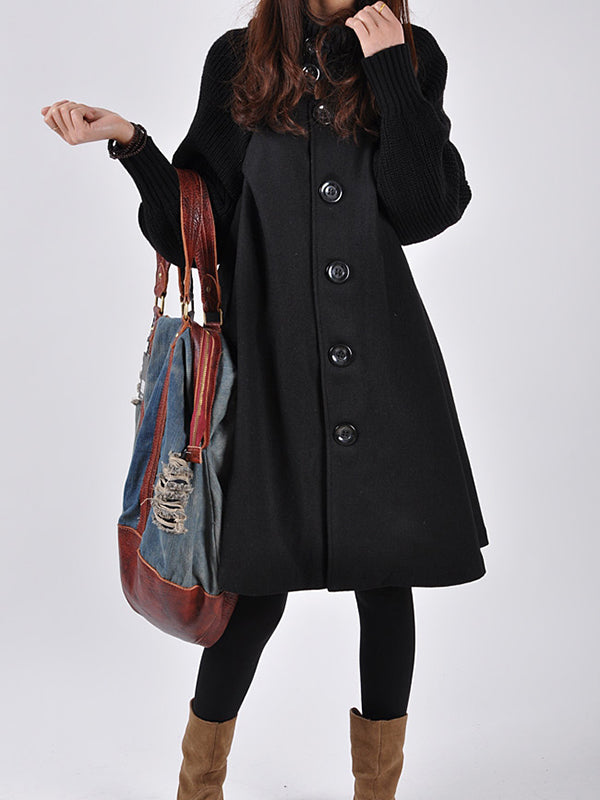 Beaumama manteau en laine grossesse élégant casual boutonnage fluide manteau d'hiver femme enceinte