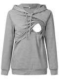 Beaumama sweatshirt allaitement Élégant ceinture capuche manches longues femme enceinte