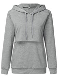 Beaumama sweatshirt allaitement Élégant ceinture capuche manches longues femme enceinte