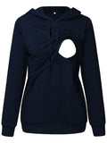 Beaumama sweatshirt allaitement Élégant ceinture capuche manches longues femme enceinte