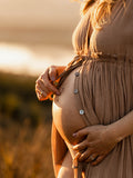 Beaumama robes photo longue grossesse mousseline Boutonnage baby shower femme enceinte