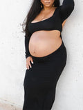 Beaumama robe photo longue grossesse élégant enceinte shooting moulante découpe femme enceinte