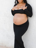 Beaumama robe photo longue grossesse élégant enceinte shooting moulante découpe femme enceinte