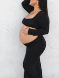 Beaumama robe photo longue grossesse élégant enceinte shooting moulante découpe femme enceinte