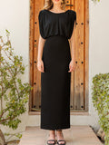 Beaumama robes longue grossesse Élégant irrégulier fendu le côté femme enceinte