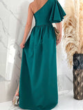 Beaumama robes longue grossesse soirée élégant volants fendu le côté asymétrique femme enceinte