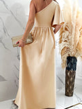 Beaumama robes longue grossesse soirée élégant volants fendu le côté asymétrique femme enceinte