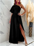 Beaumama robes longue grossesse soirée élégant volants fendu le côté asymétrique femme enceinte