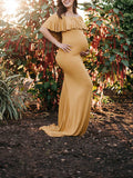 Beaumama robes photo longue grossesse élégant enceinte shooting volants moulante queue femme enceinte