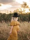 Beaumama robes photo longue grossesse élégant enceinte shooting volants moulante queue femme enceinte