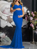 Beaumama robes de séance photo grossesse soirée Élégant dentelle sirene v-cou femme enceinte