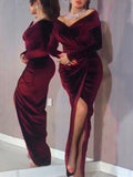 Beaumama robes longue grossesse élégant soirée cocktail fendu le côté plissé moulante femme enceinte