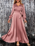 Beaumama robes longue grossesse élégant soirée casual enceinte shooting baby shower ceinture fluide femme enceinte