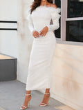 Beaumama robes moulante longue grossesse élégant soirée cocktail noël perle plume femme enceinte