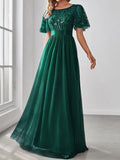 Beaumama robes longue grossesse élégant soirée volants feuille tulle femme enceinte