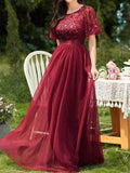 Beaumama robes longue grossesse élégant soirée volants feuille tulle femme enceinte
