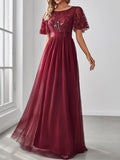 Beaumama robes longue grossesse élégant soirée volants feuille tulle femme enceinte