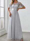 Beaumama robes longue grossesse élégant soirée volants feuille tulle femme enceinte