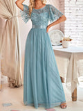 Beaumama robes longue grossesse élégant soirée volants feuille tulle femme enceinte
