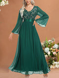 Beaumama robes longue grossesse élégant soirée brillante paillette mousseline femme enceinte