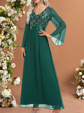 Beaumama robes longue grossesse élégant soirée brillante paillette mousseline femme enceinte